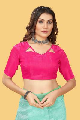 Blue woven patta organza silk blend saree with embroidery and stone work 3