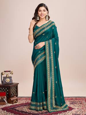 Rama vichitra silk blend girlie looks embroidery work wedding season saree 1