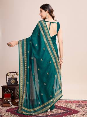 Rama vichitra silk blend girlie looks embroidery work wedding season saree 2