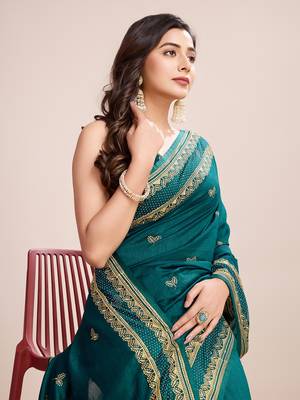 Rama vichitra silk blend girlie looks embroidery work wedding season saree 3