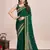 Green vichitra silk girlie looks embroidery work wedding season saree