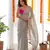Grey satin georgette c sequins embroidery work ethnic partywear saree