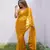 Yellow graceful butterfly net sequins embroidery saree with diamond work