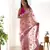 Pink girlie organza saree with resham embroidery work