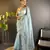 Grey twill net c girlie saree with trendy embroidered saree