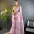 Pink twill net c girlie saree with trendy embroidered saree