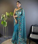 Rama girlie butterfly net c stylish resham embroidered partywear saree