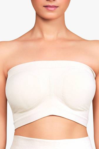 Women’s nylon spandex solid tube bra non- padded wire free pull on bandeau