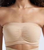 Women’s nylon spandex solid tube bra non- padded wire free pull on bandeau