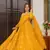 Yellow beautiful print readymade partywear muslin suit