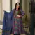 Blue beautiful print readymade partywear muslin suit