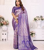 Royal-Blue Banarasi Chaturi Silk Saree