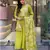 Lemon colour bsy viscosee fabric partywear ready suit with embroidery work