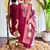 Burgundy graceful readymade viscosee chanderi fabric suit with embroidery work and printed