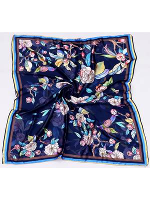women's stylish square satin trendy digital printed fashion head neck scarf stole wrap hijab dupatta 4