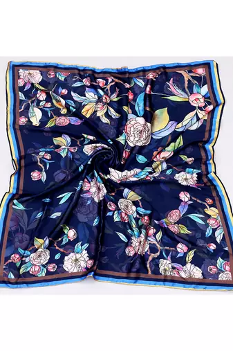 women's stylish square satin trendy digital printed fashion head neck scarf stole wrap hijab dupatta