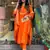 Orange beautiful viscosee chanderi wevon and embroidery work stitched salwar kameez