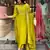 Yellow beautiful viscosee chanderi wevon and embroidery work stitched salwar kameez