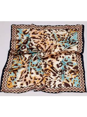 women's stylish square satin trendy digital printed fashion head neck scarf stole wrap hijab dupatta 4