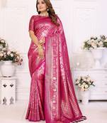 Pink Banarasi Chaturi Silk Saree