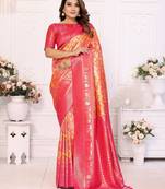 Yellow Banarasi Chaturi Silk Saree