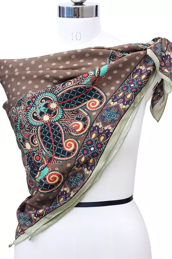 women's stylish square satin trendy digital printed fashion head neck scarf stole wrap hijab dupatta