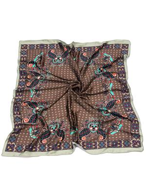 women's stylish square satin trendy digital printed fashion head neck scarf stole wrap hijab dupatta 4