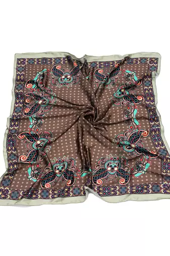 women's stylish square satin trendy digital printed fashion head neck scarf stole wrap hijab dupatta