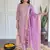 Purple chanderi fabric readymade festive suit with embroidery work with wevon