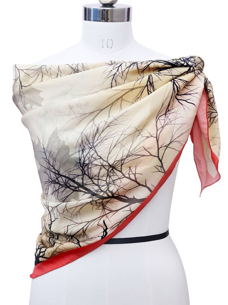 women's stylish square satin trendy digital printed fashion head neck scarf stole wrap hijab dupatta