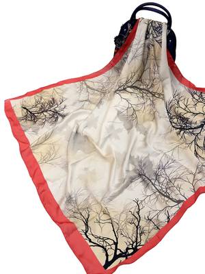women's stylish square satin trendy digital printed fashion head neck scarf stole wrap hijab dupatta 4
