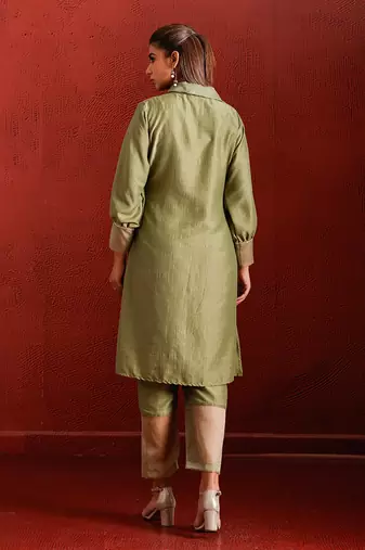 Olive green suit