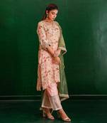 Peach marodi Floral Printed suit
