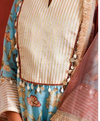 Turquoise Floral Printed bohemian suit 5