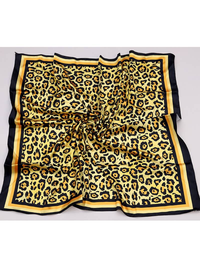 women's stylish square satin trendy digital printed fashion head neck scarf stole wrap hijab dupatta