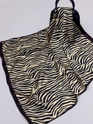 women's stylish square satin trendy digital printed fashion head neck scarf stole wrap hijab dupatta 3