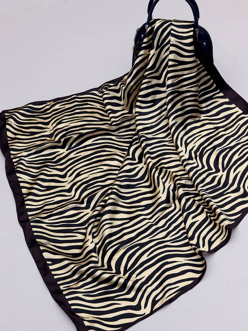 women's stylish square satin trendy digital printed fashion head neck scarf stole wrap hijab dupatta