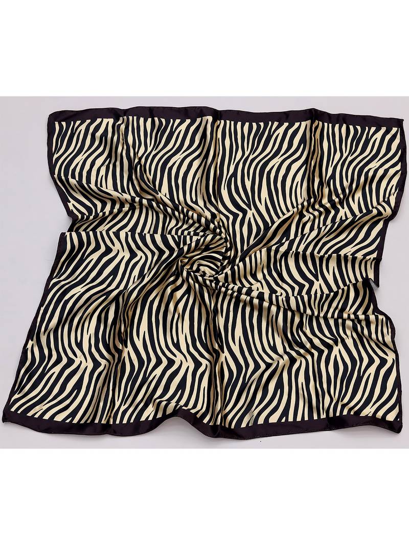 women's stylish square satin trendy digital printed fashion head neck scarf stole wrap hijab dupatta