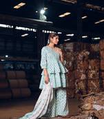 Sea green coton dress for graceful party dress for girlie looks