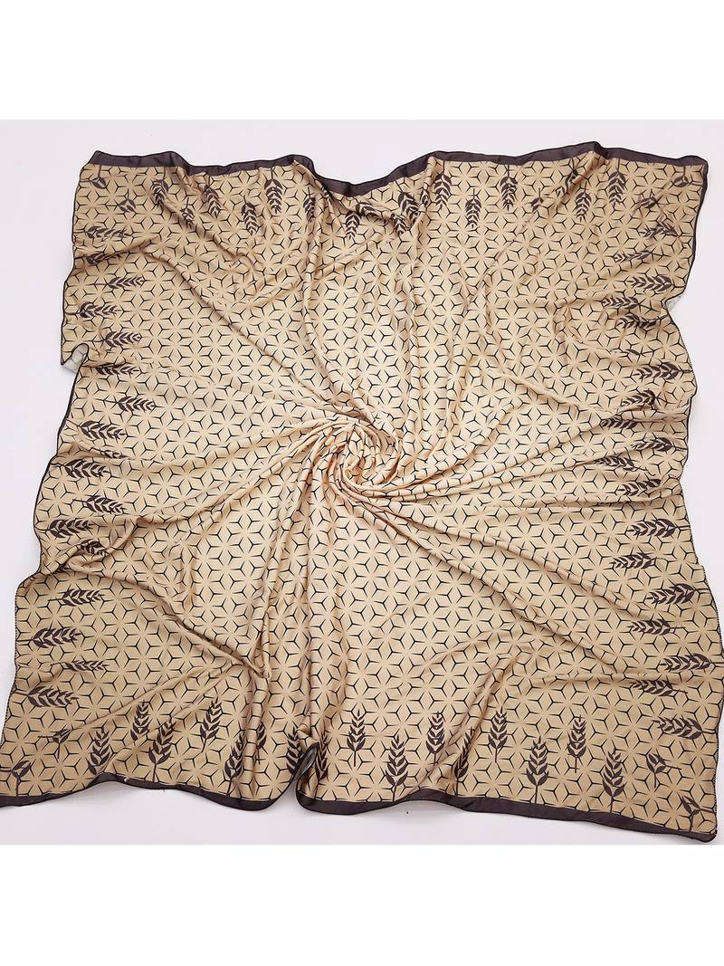 women's stylish square satin trendy digital printed fashion head neck scarf stole wrap hijab dupatta