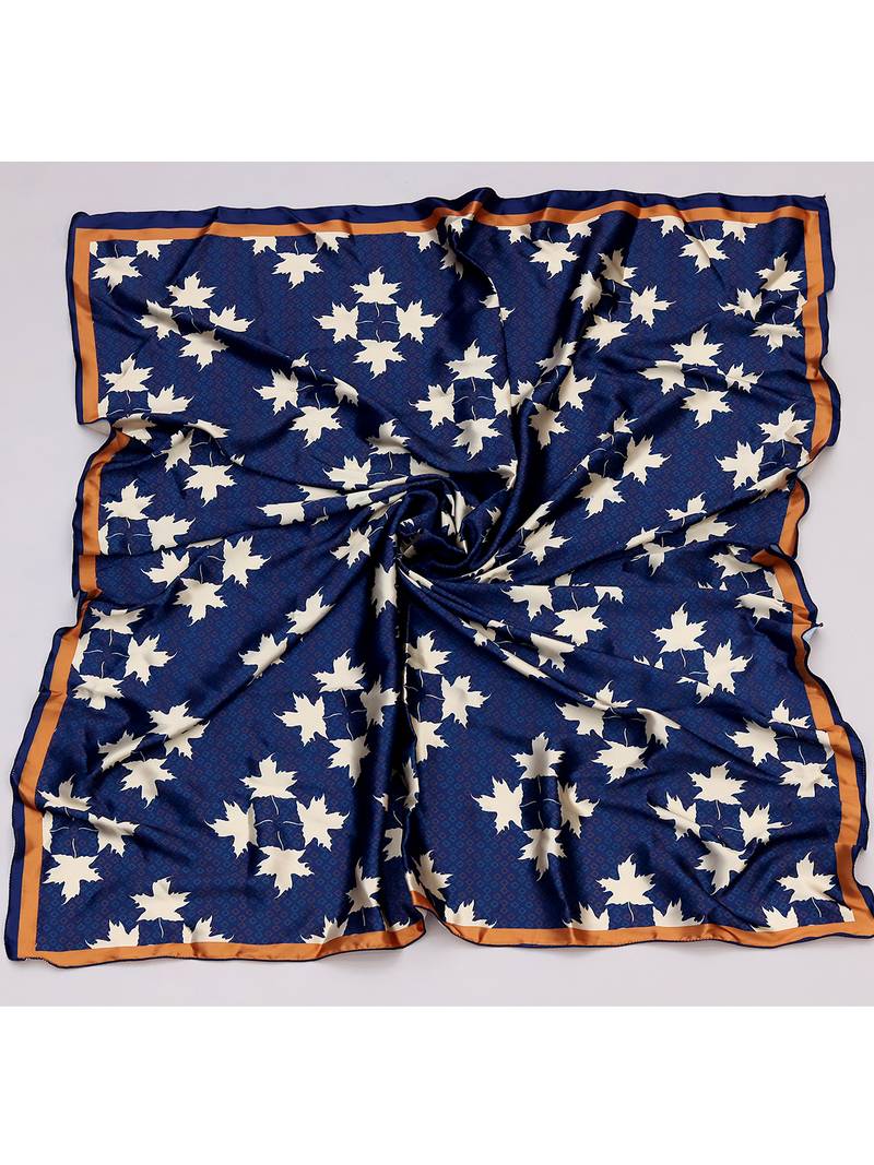 women's stylish square satin trendy digital printed fashion head neck scarf stole wrap hijab dupatta