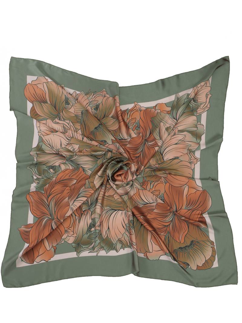 women's stylish square satin trendy digital printed fashion head neck scarf stole wrap hijab dupatta