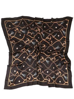 women's stylish square satin trendy digital printed fashion head neck scarf stole wrap hijab dupatta 3