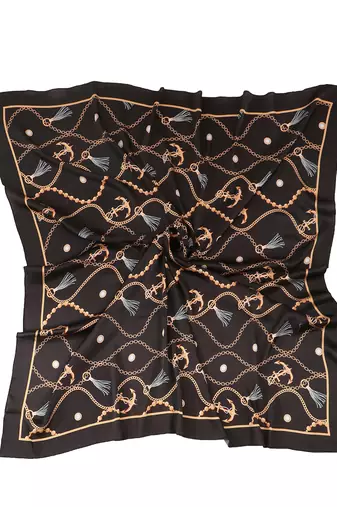 women's stylish square satin trendy digital printed fashion head neck scarf stole wrap hijab dupatta