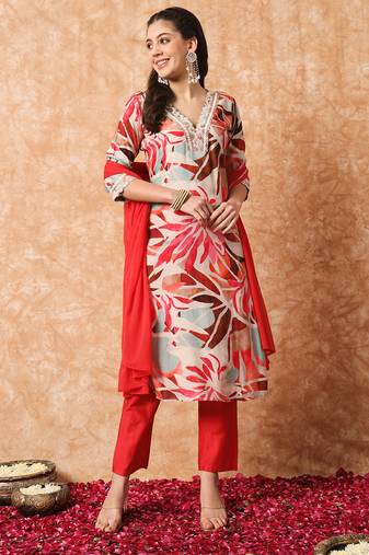 Multy beautiful partywear rayon printed with embroidery work partywear dress