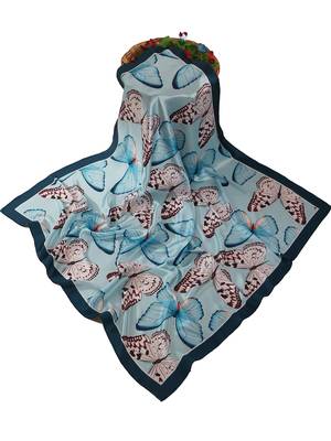women's stylish square satin trendy digital printed fashion head neck scarf stole wrap hijab dupatta 2