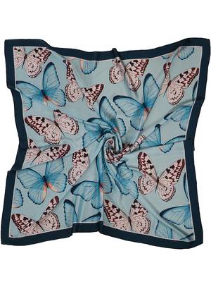 women's stylish square satin trendy digital printed fashion head neck scarf stole wrap hijab dupatta 3
