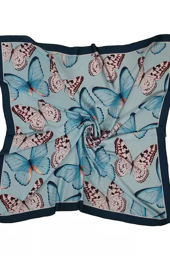 women's stylish square satin trendy digital printed fashion head neck scarf stole wrap hijab dupatta