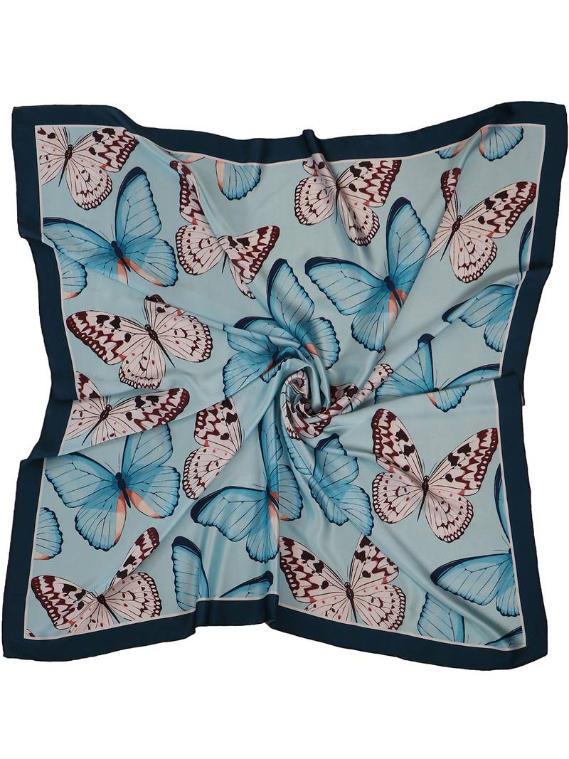 women's stylish square satin trendy digital printed fashion head neck scarf stole wrap hijab dupatta