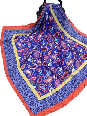 women's stylish square satin trendy digital printed fashion head neck scarf stole wrap hijab dupatta 4